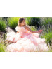 Peach Tulle Tiered High Low Stunning Flower Girl Dress